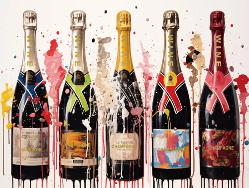 Fles Champagne 60x80cm