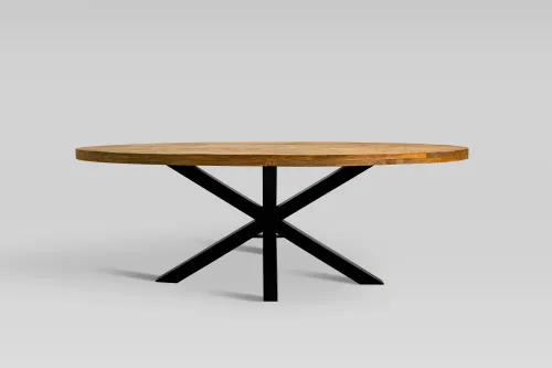 Eettafel Baywood 220x100x76cm Ovaal Kruispoot