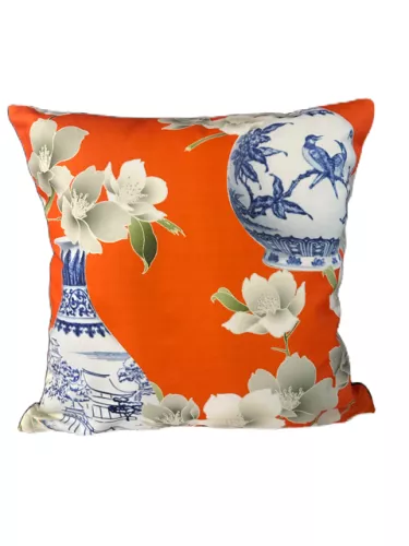 Kussen China Vaas Oranje 40x40cm Kussen China Vaas Oranje 40x40cm