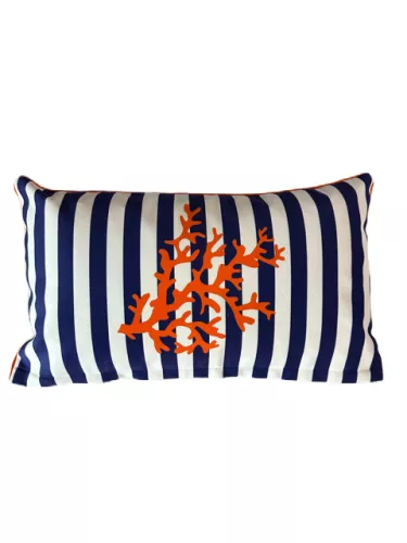Kussen streep Blauw koraal 50x30cm Kussen streep Blauw koraal 50x30cm