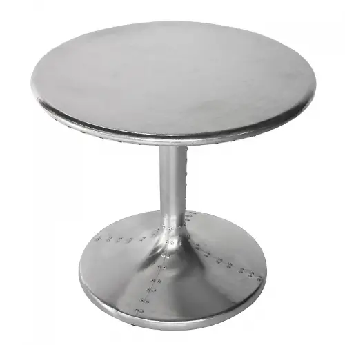 bijzettafel Westley 60x60x55cm airplane / aviator zilver