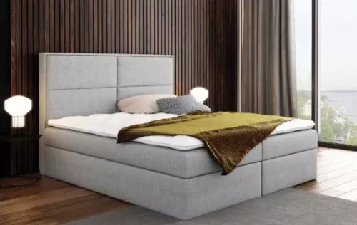 Groot bed 180x200 met topper - Stoffen Hopper Khaki 51 LTX