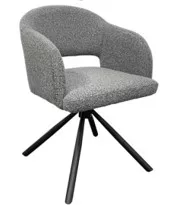 Eetkamerstoel met Candy armleuningen en draaisysteem.