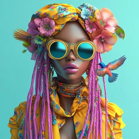 Vrouw met roos 1 80x80cm