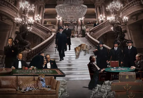 Maffia in het casino 80x120cm