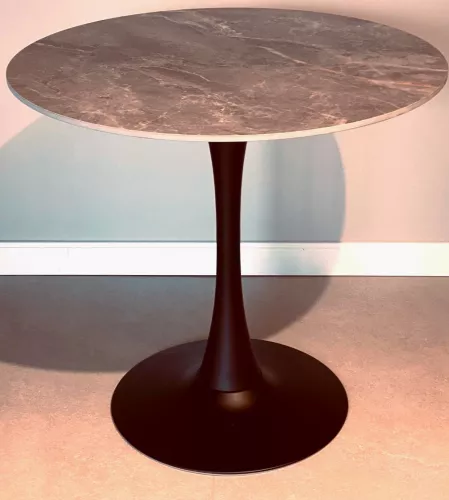 Hikme keramische eettafel Ø80cm (Shadow & Black)