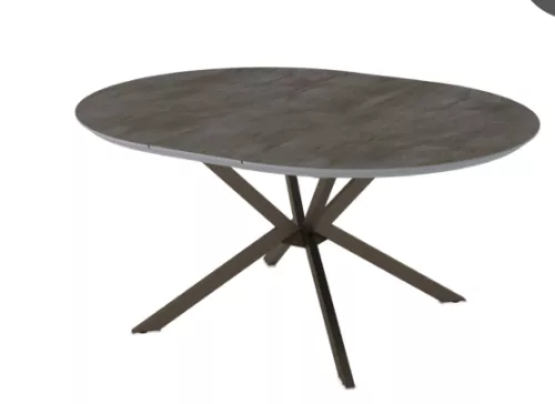 Dobok uitschuifbare eettafel Ø126cm (160x126cm) (Irony Super Matt & Zwart)
