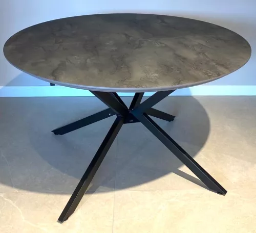 Dobok uitschuifbare eettafel Ø126cm (160x126cm) (Irony Super Matt & Zwart)