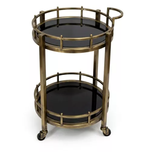 Bar Trolley Damari 50x50x78cm Met Zwart Glas