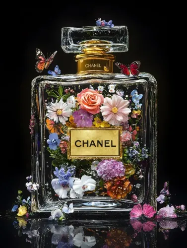 Parfum met bloemen 120x80cm