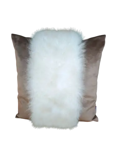 Kussen Samt toffee/cashmir geit 30x60x10cm