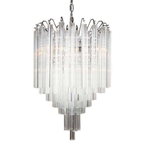 Plafondlamp 55x55x58cm Helder Glas zilver