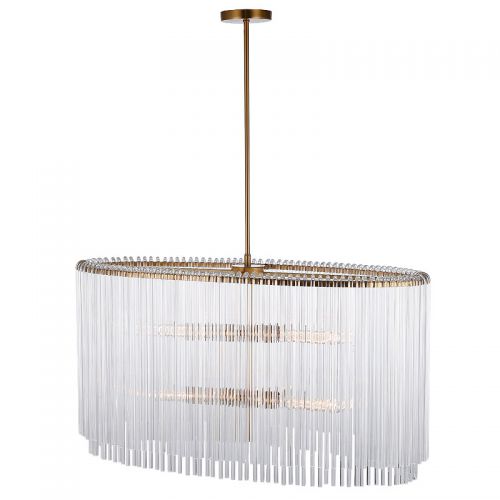 Plafondlamp 55x60x45cm Helder Glas goud