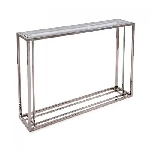 Console Table 114x25x78cm with Clear Glass