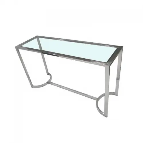 Consoletafel Sherwood 140x45x78cm zilver Helder Glas