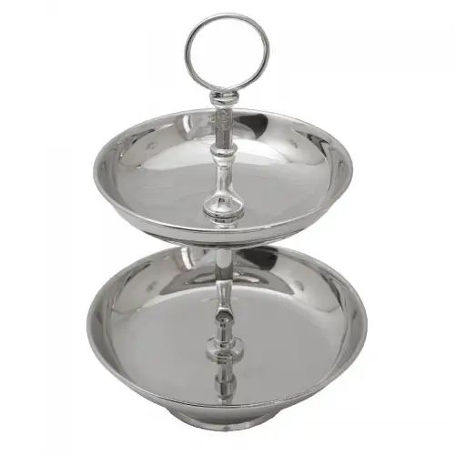 Fruitstandaard 35x15,5x13,5cm 2-tier zilver