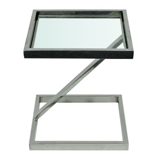 Side Table Hadlee 45x45x51cm With Clear Glass