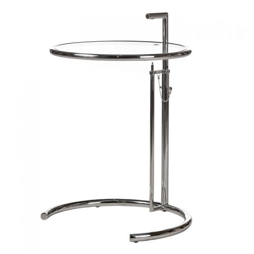 Design bijzettafel Dwayne zilver met helder glas