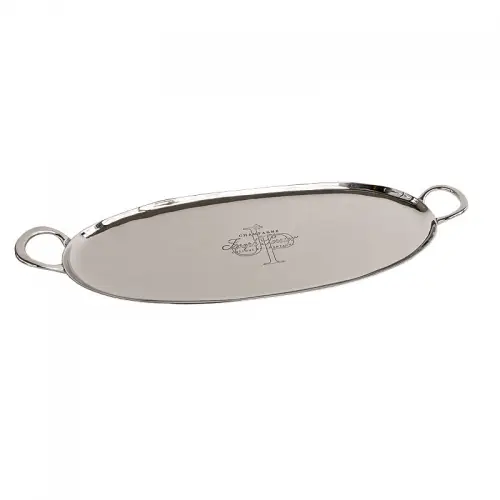 Dienblad 62x22x6cm Ovaal Met Handvat Zilver