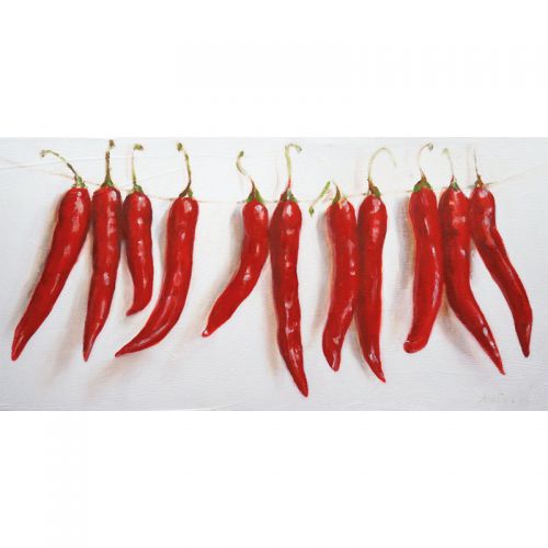 Paprika's Aan Een Touw 80x160x2cm