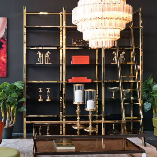 Kast Marlboro 223x45x245cm Zwart Glas