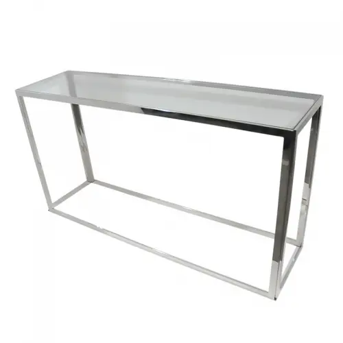 Tafel Allan 150x40x78cm Helder Glas zilver