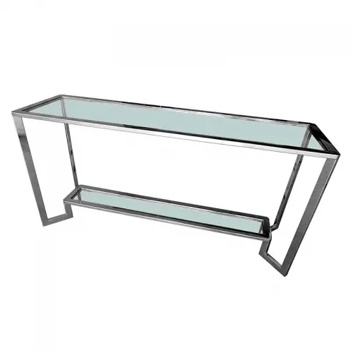 Wandtafel Terrance 160x45x78cm Helder Glas zilver