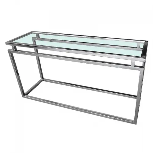 Wandtafel Payton 150x45x78cm Helder Glas zilver