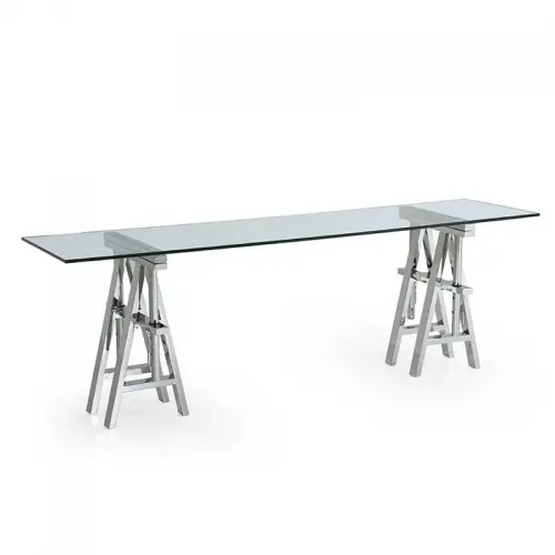 Tafel Colson 200x50x66/75.5cm ZILVER Helder Glas