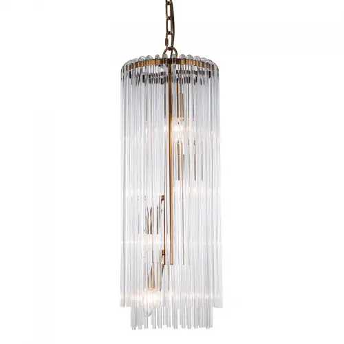 Plafond chandeler Lamp Aleena 25x25x69cm goud glas