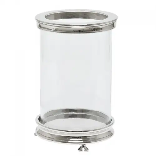 Windlicht Licht Bristol 23x23x36cm Groot zilver
