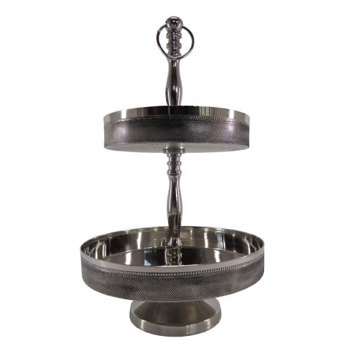 Stand 2-Tier Aurora 25x25x42cm zilver