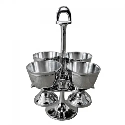 Egg Holder 9x9x19cm With Horse Paddle Handle (4 Cups) Egg Holder 9x9x19cm With Horse Paddle Handle (4 Cups)