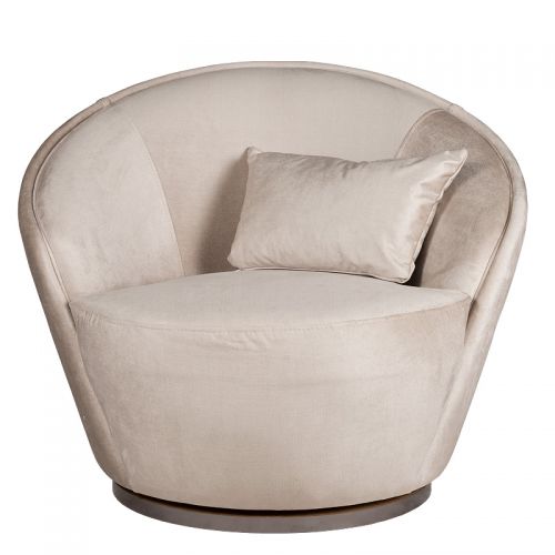 Titanyum Arm Chair halfrond fluweel