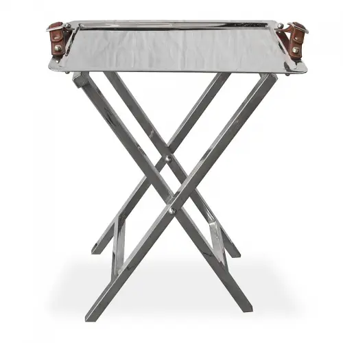 Dienblad Op Stand 46x37x60cm Met Leren Handvatten