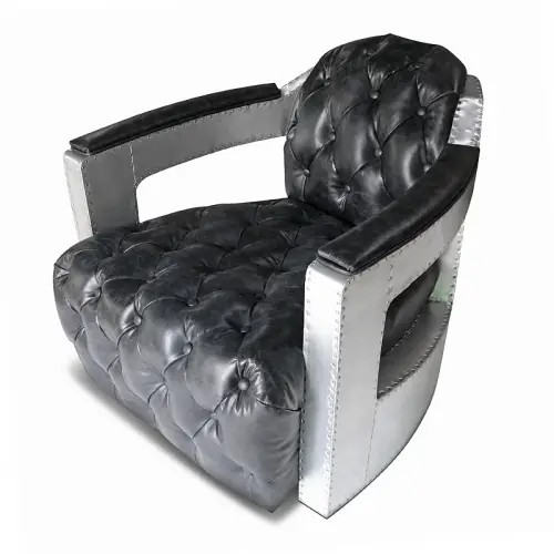 Dalton vliegtuigstijl fauteuil lederen aviator