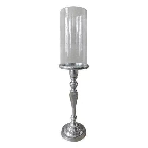 Windlicht Rosario 17x17x70cm Groot zilver