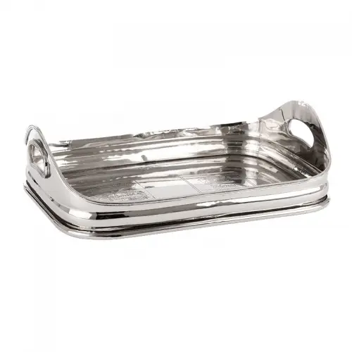 Dienblad 38x26x12cm Met Ets 2 wapenschilden zilver