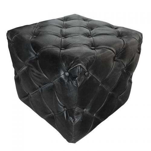 Ecliss Hocker vierkant met chesterfield stiksel