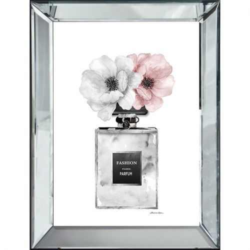 Parfum Grijs/Roze Bloemen 70x4.5x90cm