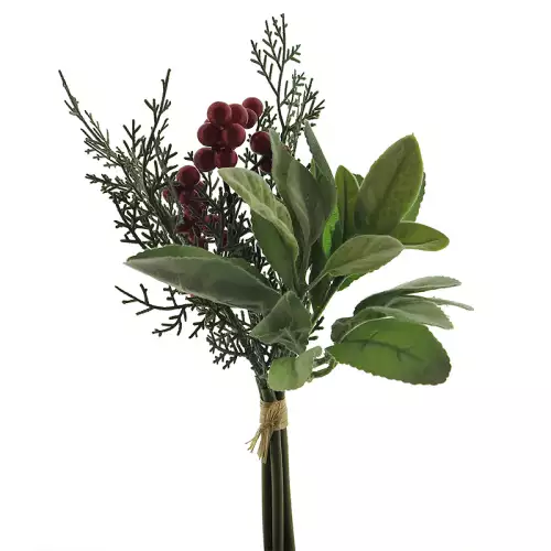 Bessen/kersen gevlokte bladbundel groen 27cm