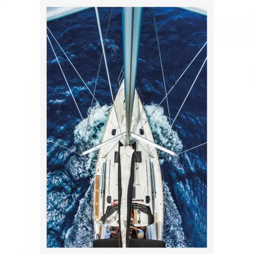 Zeilboot van boven 60x90x4cm