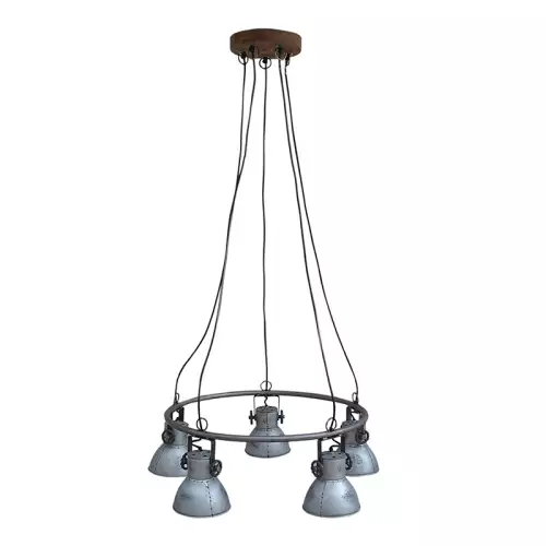 Vintage hanglamp met metalen kappen