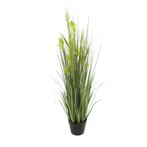 Gras met bloemen in pot groen combo 110cm