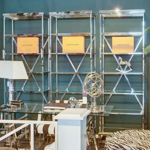 Rek Ezra 220x45x220cm zilver set van 3 Helder Glas