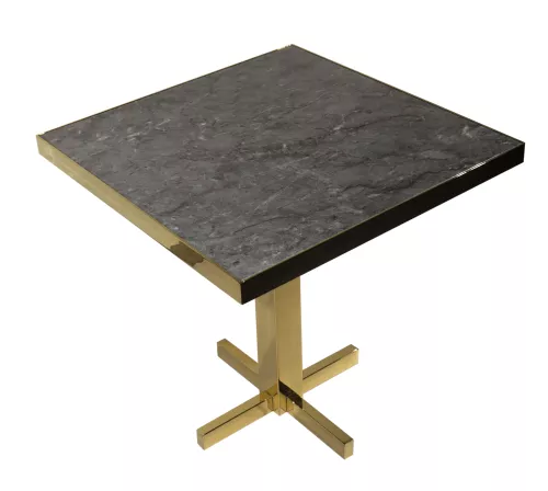 Eettafel Goud Faux Marmer Zwart 76x76x76cm