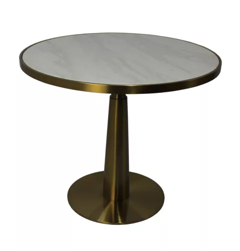 Eettafel Goud Imitatie Marmer Zwart 81x81x74cm