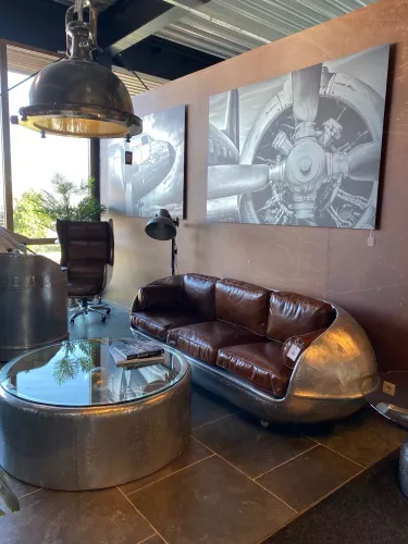 Eddison 3-zits vliegtuig / Aviator-stijl 209x81x74cm