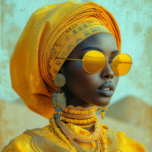 Vrouw in Geel 120x120cm